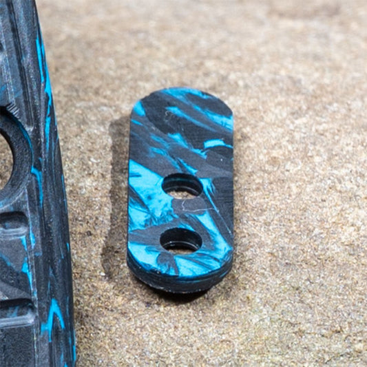 Hinderer XM - 18 3.5" Scale - Blue Marbles Carbon Fiber Frag Milling w/ Filler - Flaming Gorilla