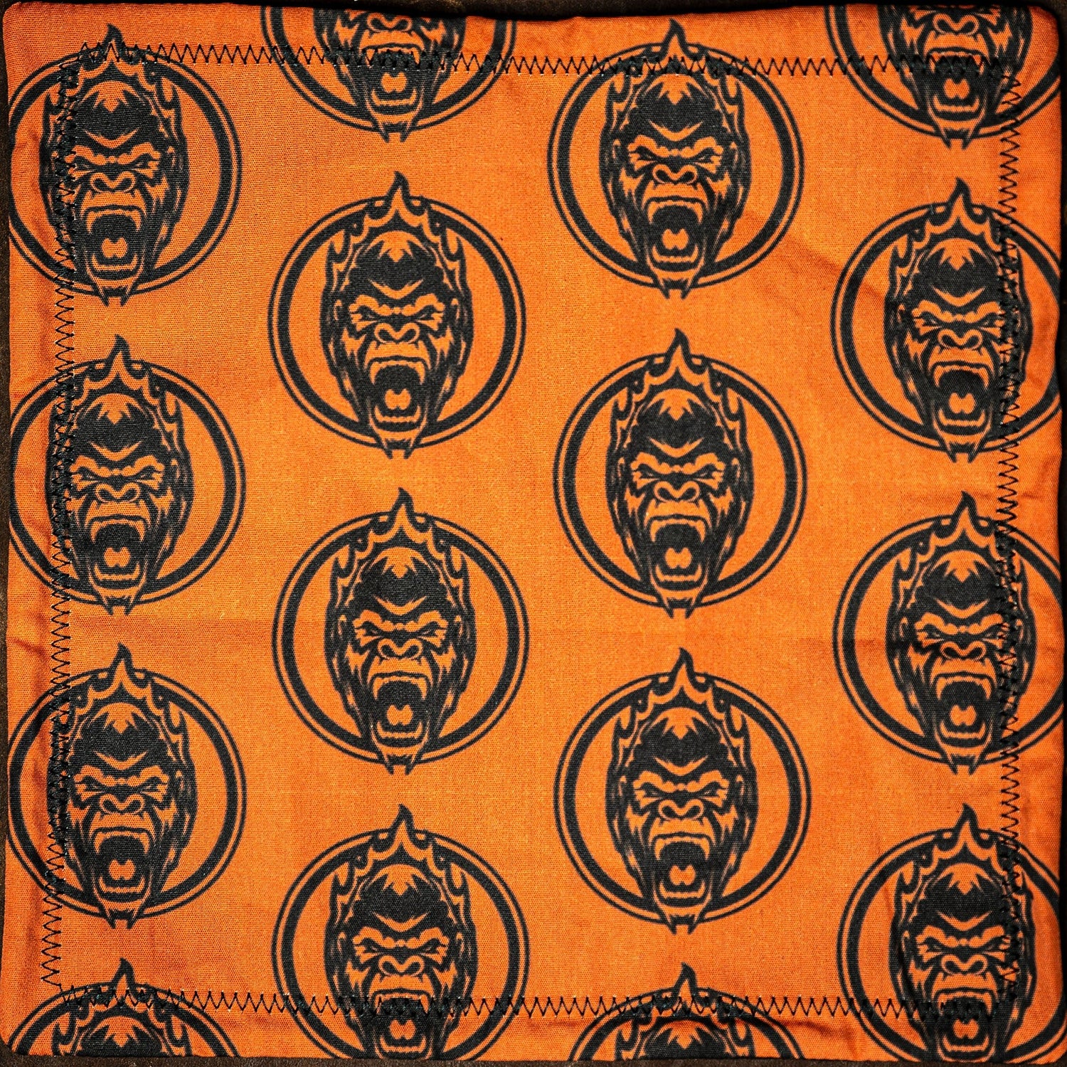 Hank - Flaming Gorilla/Black Microfiber - 7in x 7in - Flaming Gorilla