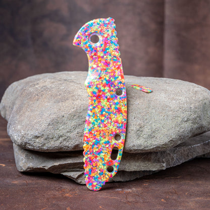 Hinderer XM-18 3.5" Scale - Multicolor Skurfetti w/ Filler - Flaming Gorilla