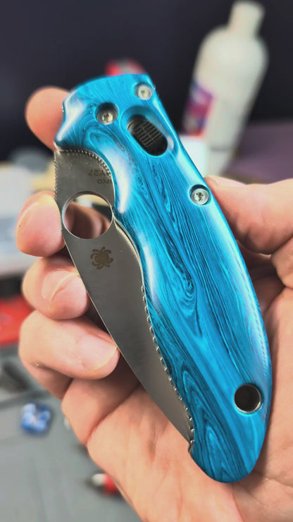Spyderco Manix 2 FATASS Scales - Typhoon Blue Juma