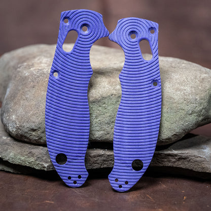 Custom Spyderco Manix 2 Scales  - Purple Milled