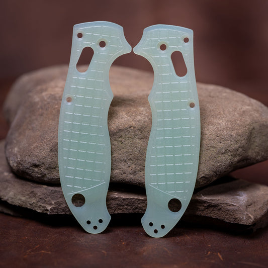 Spyderco Manix 2 Scales - Contoured Jade G10 Frag Milling - Flaming Gorilla