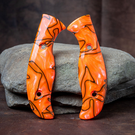Spyderco Mule Scales - Toxic Orange Kirinite - Flaming Gorilla