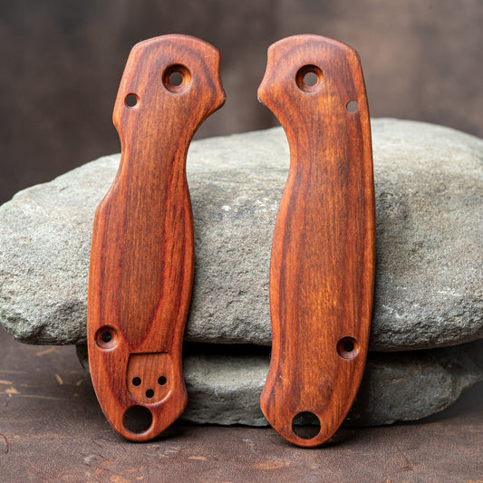 Spyderco Para 3 FATASS Scales - Cocobolo Wood Laminate - Flaming Gorilla