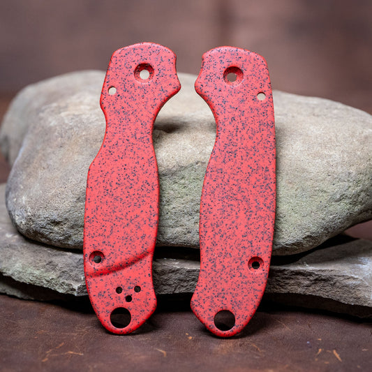 Spyderco Para 3 Scales - Contoured Red GripX - Flaming Gorilla
