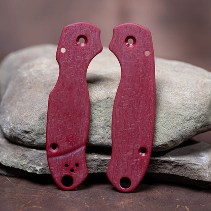 Spyderco Para 3 Scales - Contoured Space Cherry Glass - Flaming Gorilla