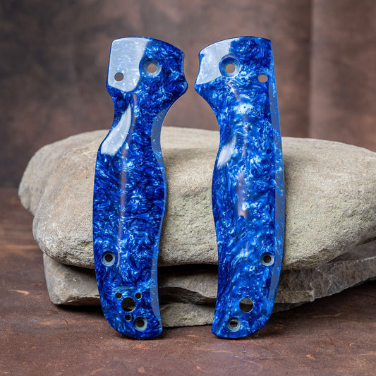 Spyderco Shaman FATASS Scales - Blue Ice Kirinite - Flaming Gorilla